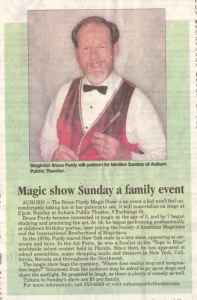 2010 Geneva Finger Lakes Times Announcing Bruce Purdy's Magic performance